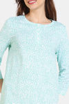 Zivame Hide N Seek Knit Cotton Knee Length Nightdress - Ice Green — thumbnail 5